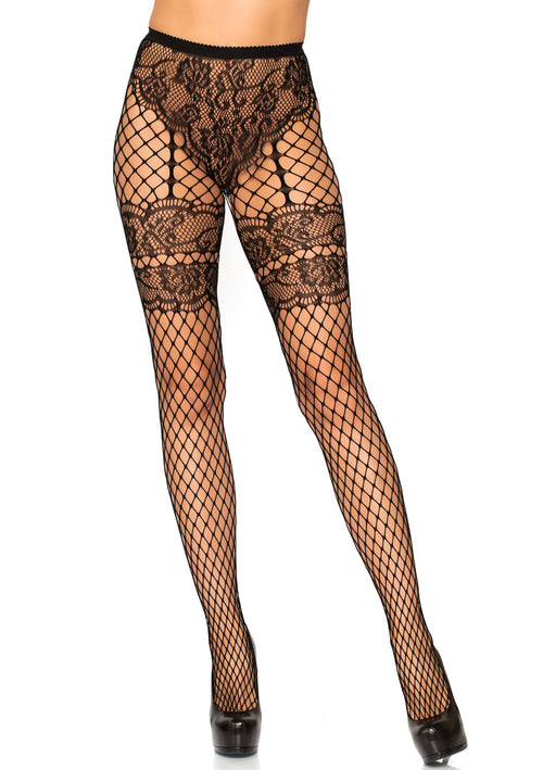 Lace French Cut Net Tights