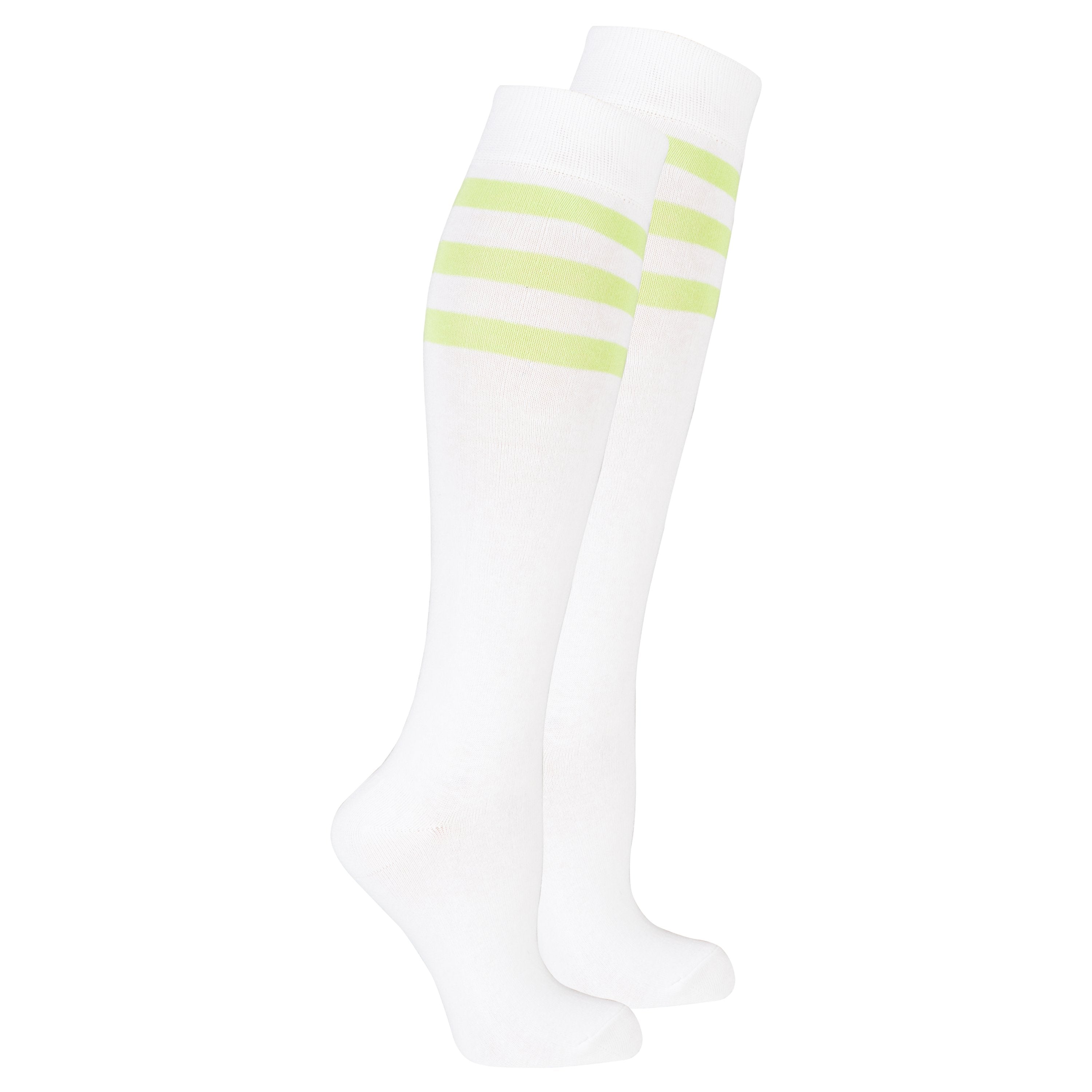 Solid Green Stripe Knee High Socks