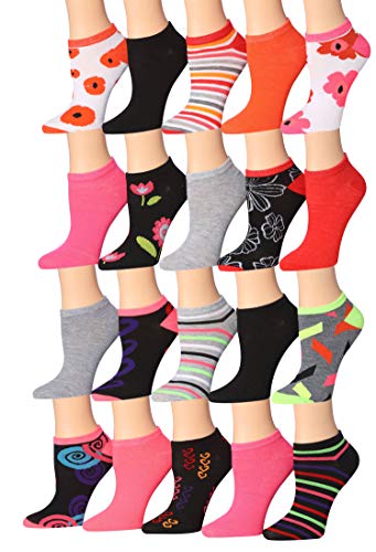 20-Pair Colorful No-Show Socks