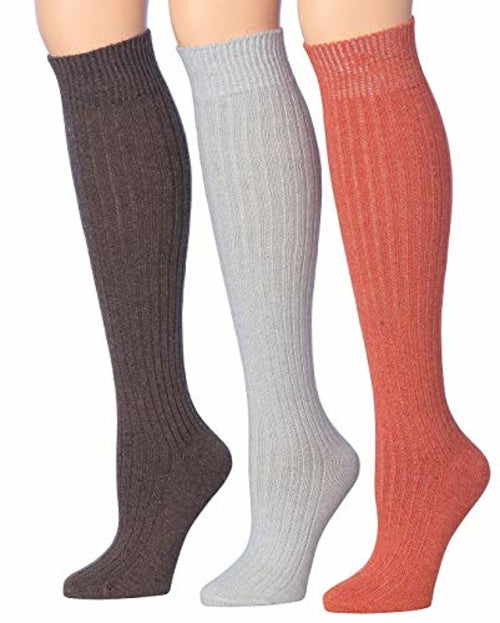 Ribbed Cable Wool-Blend Boot Socks