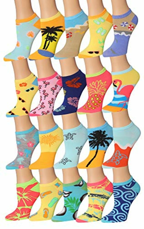 Colorful Patterned No-Show Socks