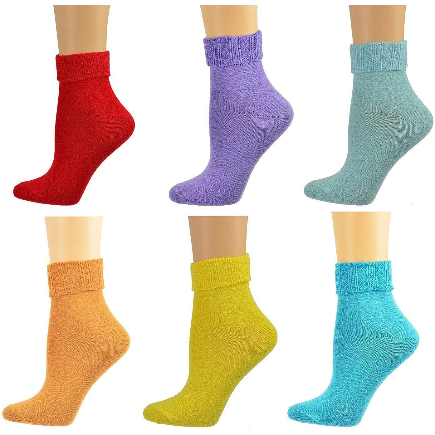 Women's Triple Cuff Cotton Socks