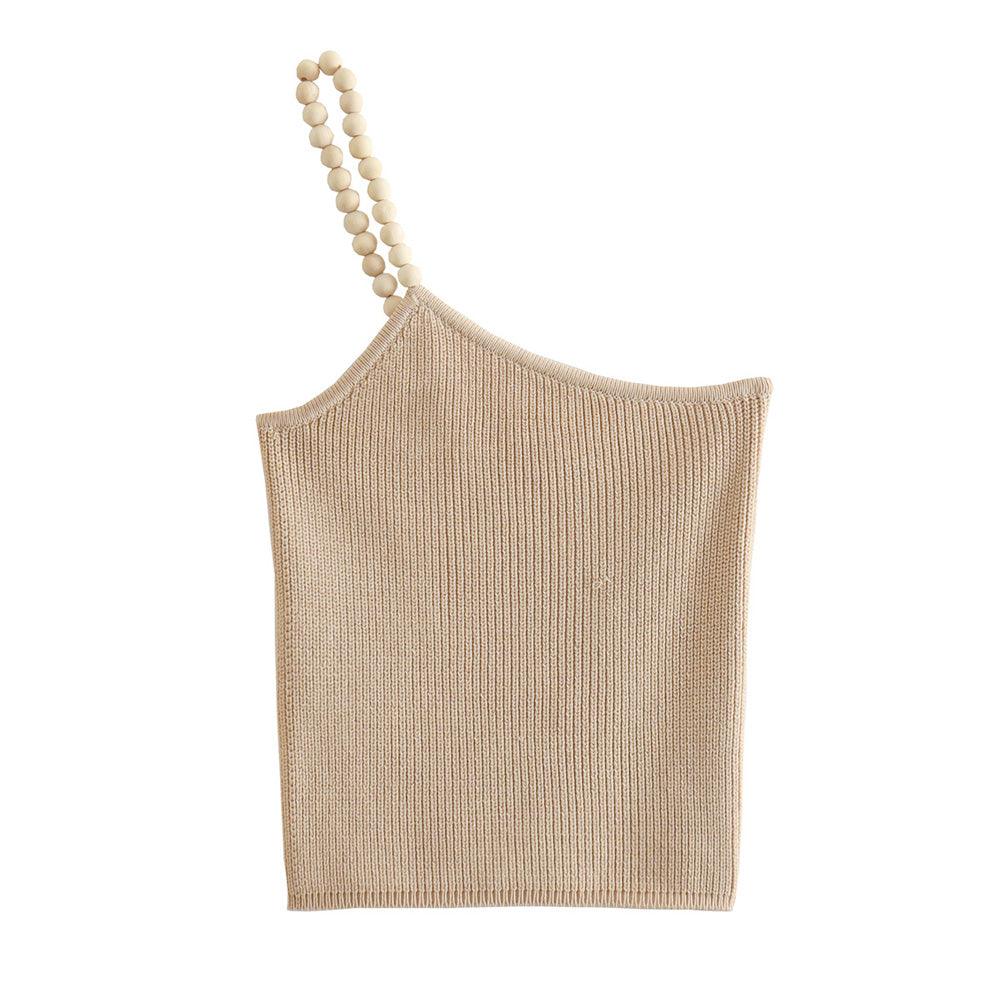 Asymmetrical Crop Knit Tank Top - yourunderwear