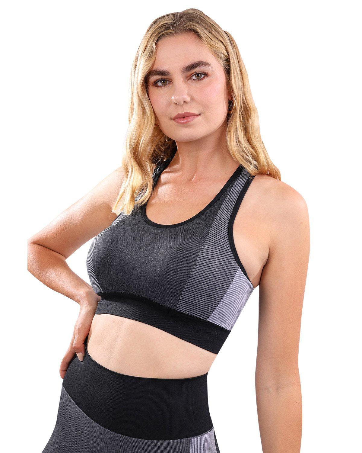 Black Seamless Sports Bra-YOURUNDERWEAR.STORE