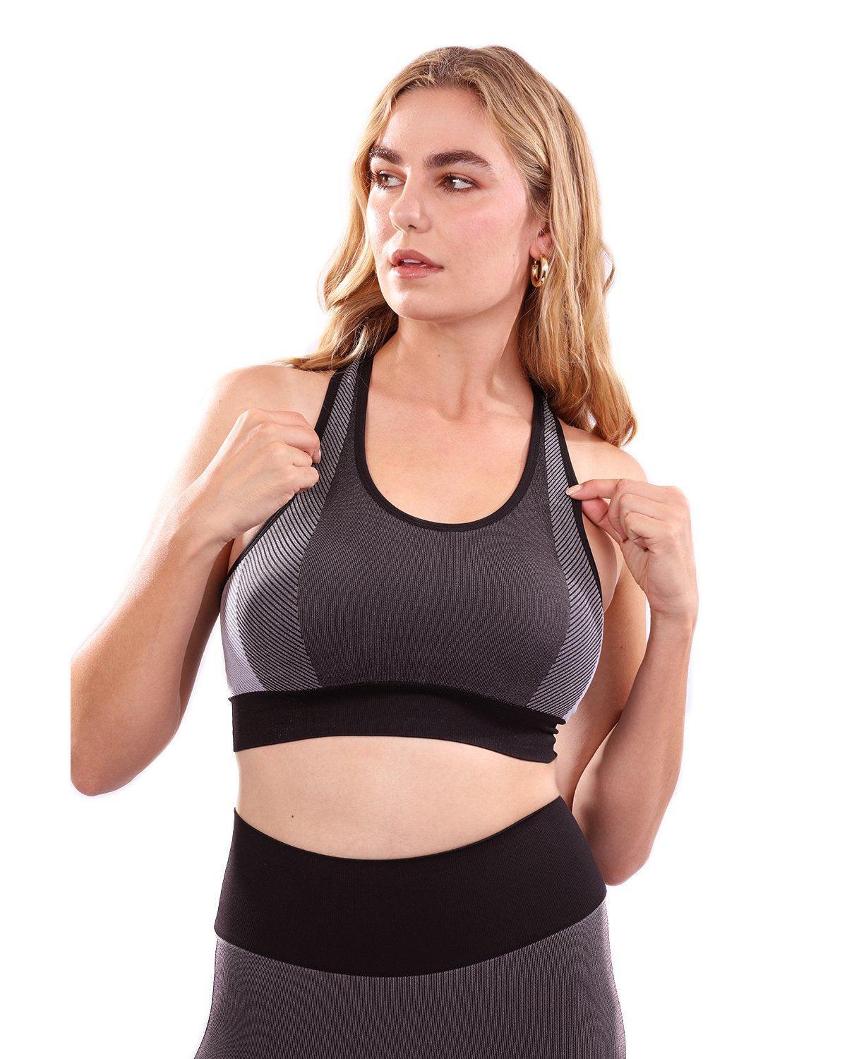 Black Seamless Sports Bra-YOURUNDERWEAR.STORE