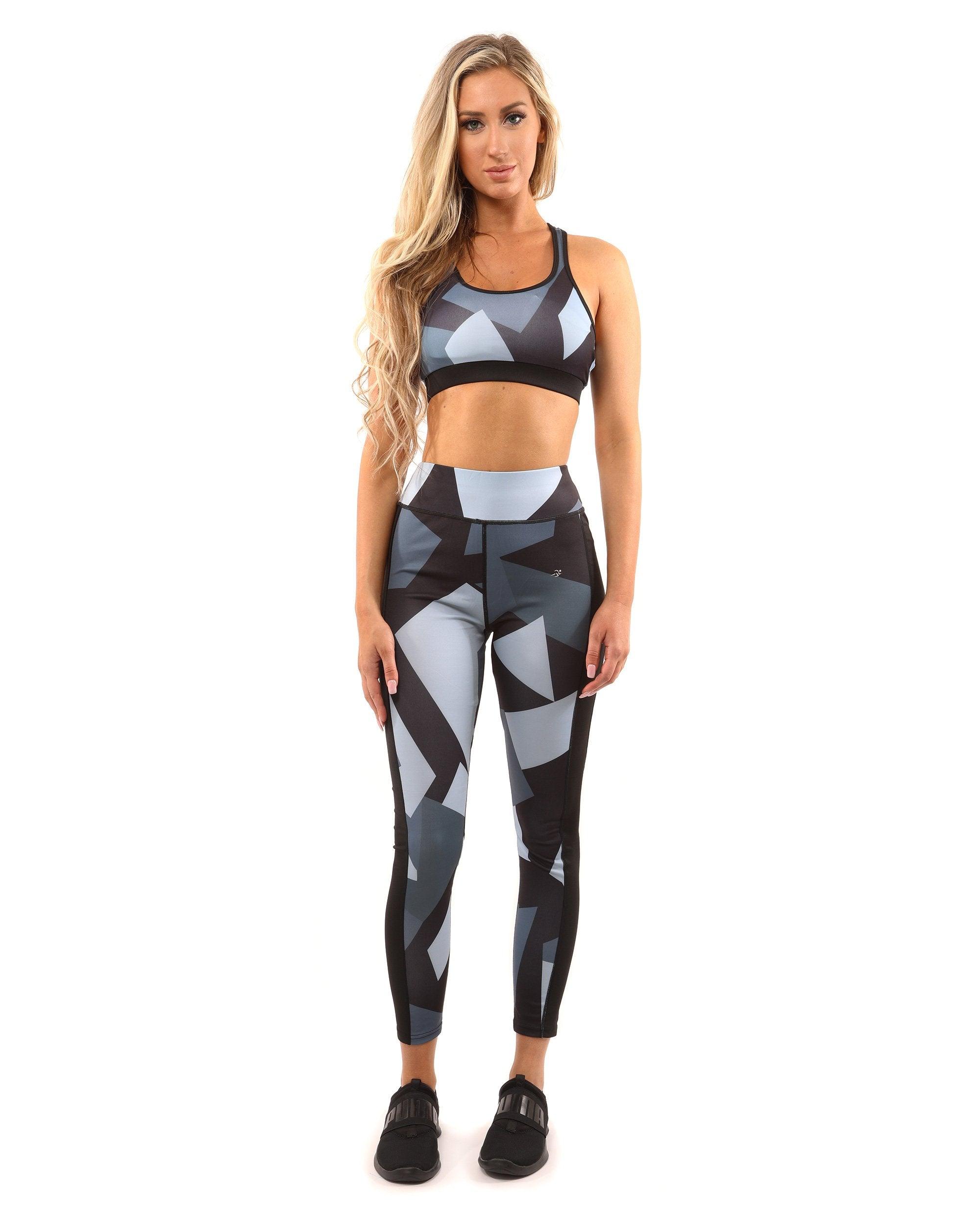 Bondi Set - Leggings & Sports Bra - Black/Grey-YOURUNDERWEAR.STORE