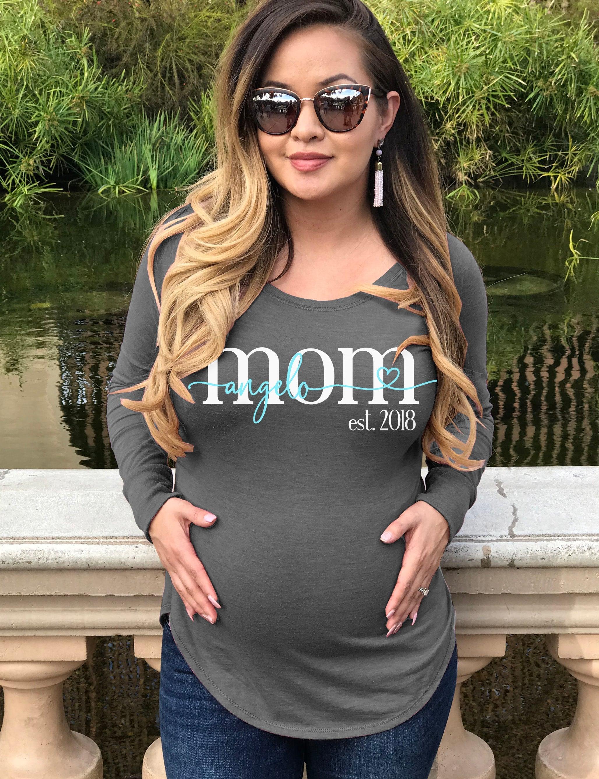 Custom Mom Est. Maternity Shirt - yourunderwear