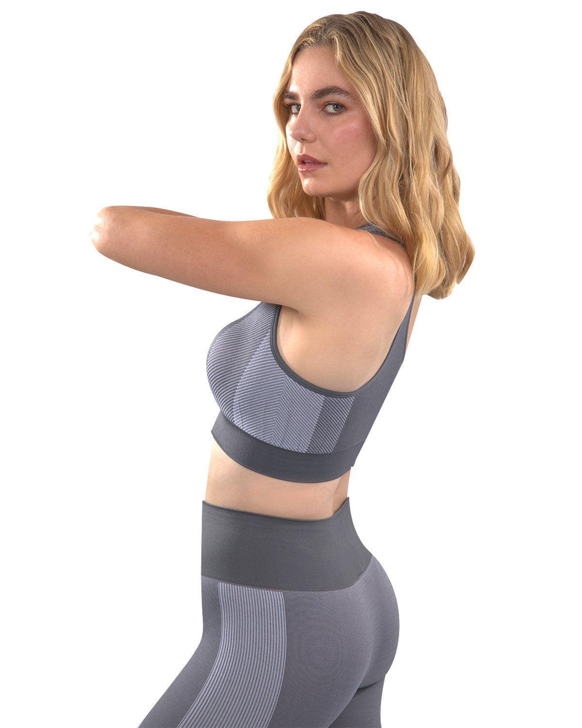 Grey Seamless Sports Bra-YOURUNDERWEAR.STORE