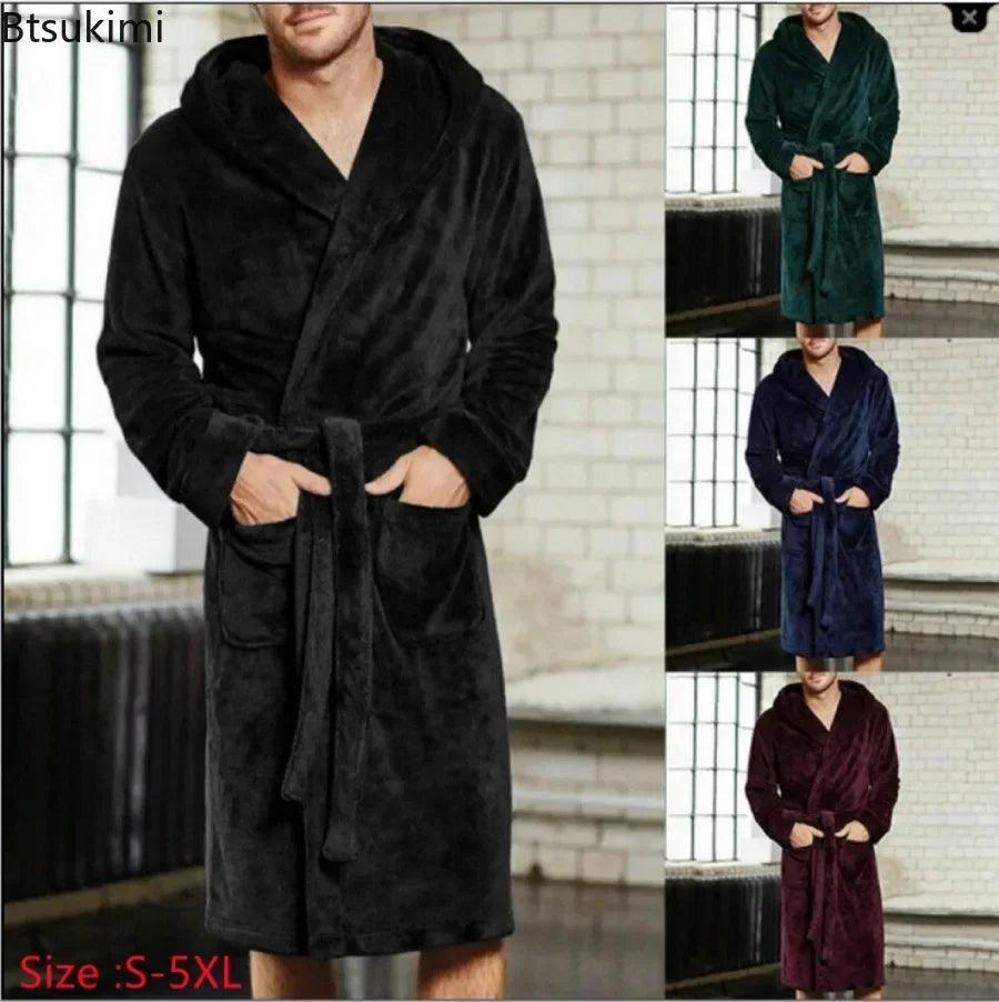 Men's Warm Flannel Bathrobe