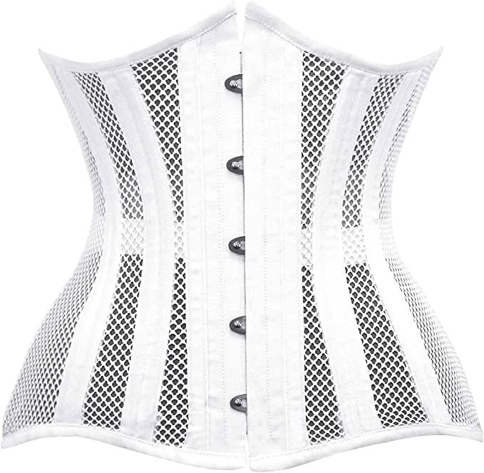 Mesh Corset in White - yourunderwear