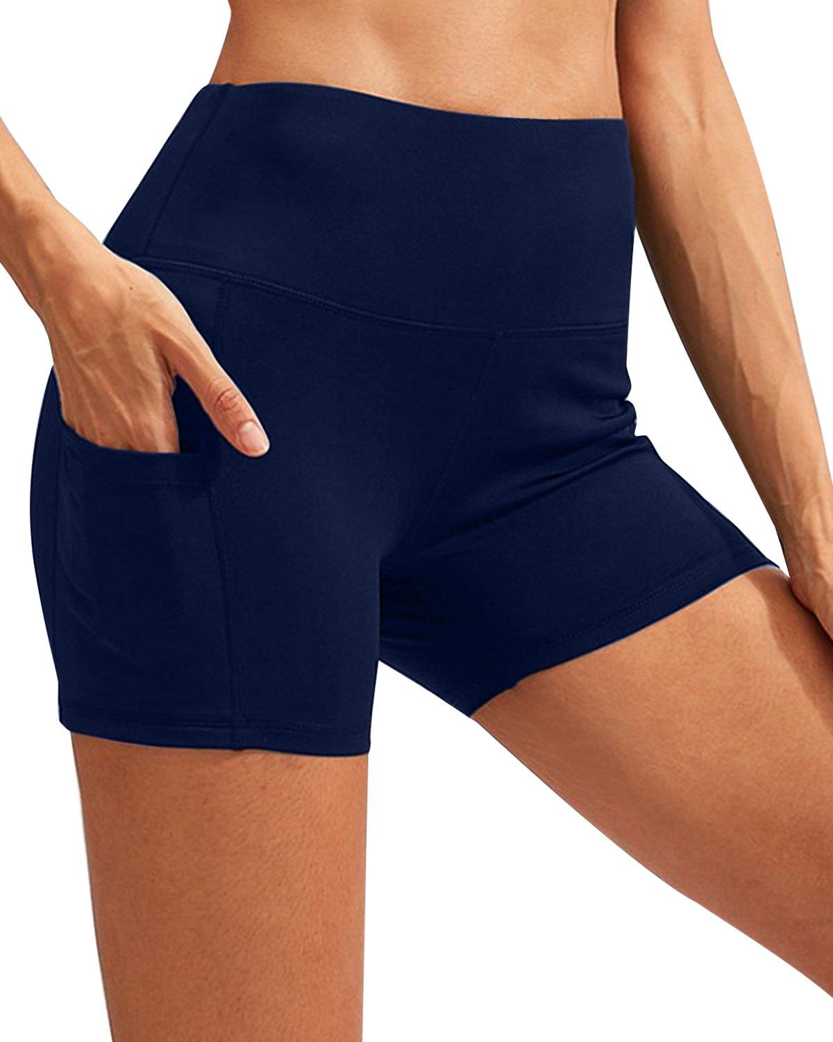 Navy High Waist Yoga Shorts