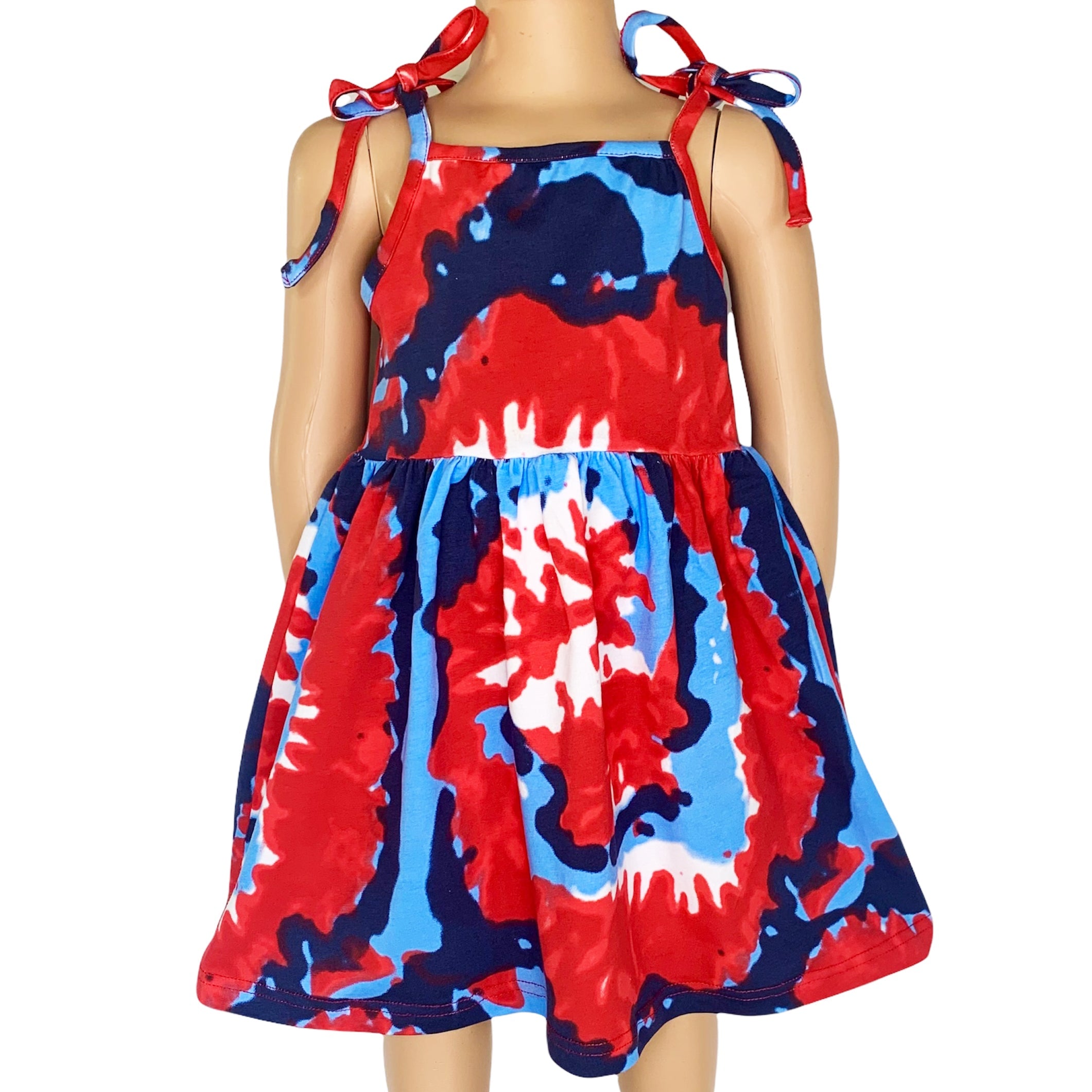 AnnLoren Big Little Girls Tie Dye Swing Dress