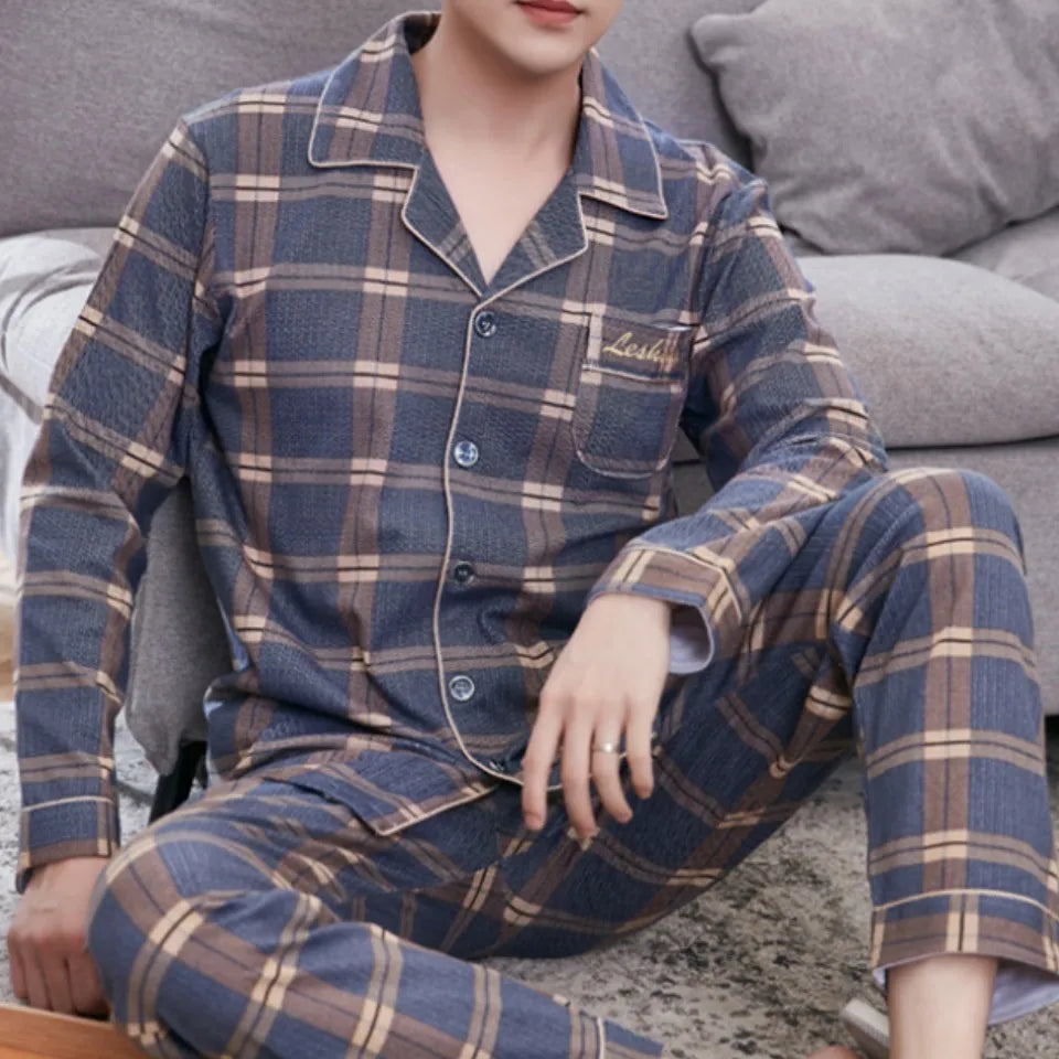 Cotton Plaid Pajamas Set