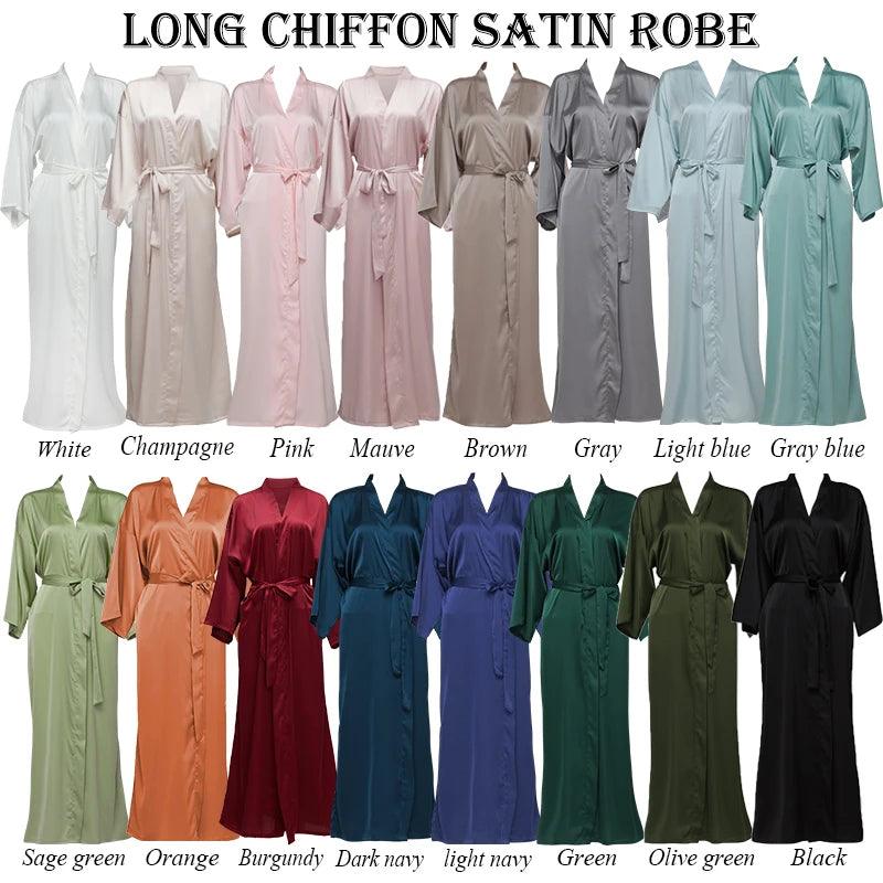 Satin Chiffon Bridesmaid Robes - yourunderwear