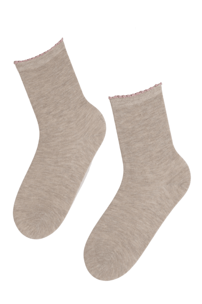 Sparkling Beige Glitter Edge Socks