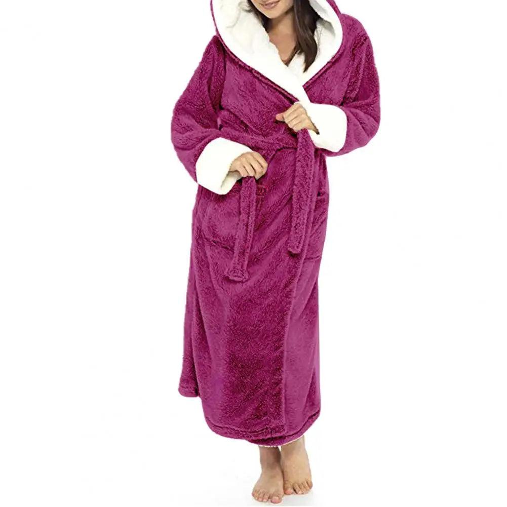 Stylish Plus Size Winter Bathrobe - yourunderwear