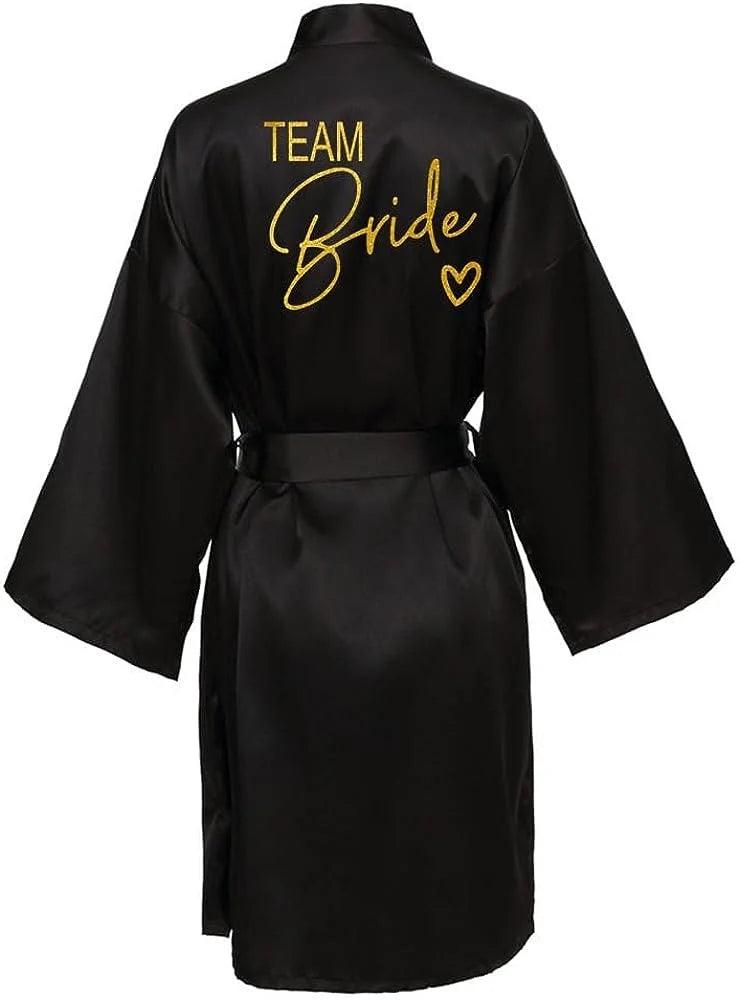 Team Bride Satin Bathrobe - yourunderwear