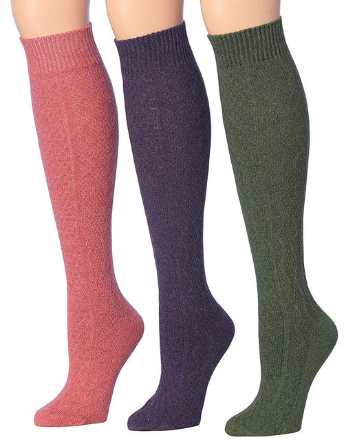 Marled Ribbed Knee-High Socks