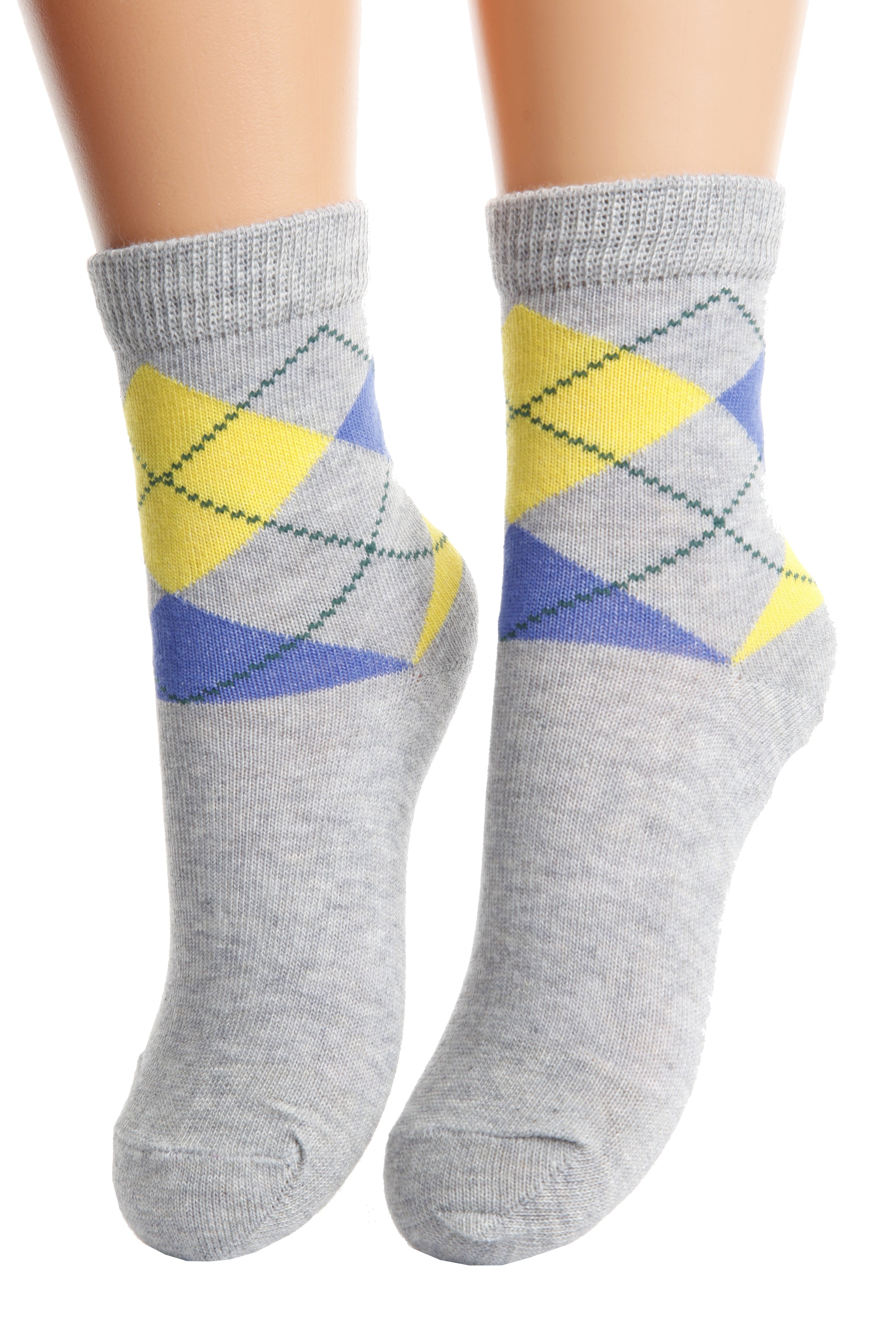 Cotton Socks with English Diamond Pattern