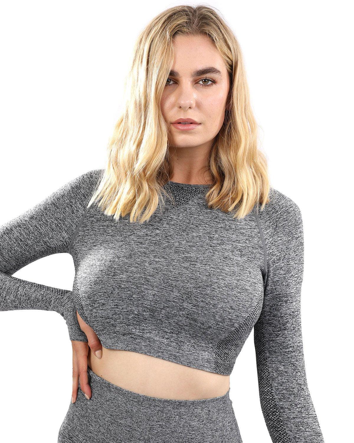 Cadrina Seamless Sports Top - Grey