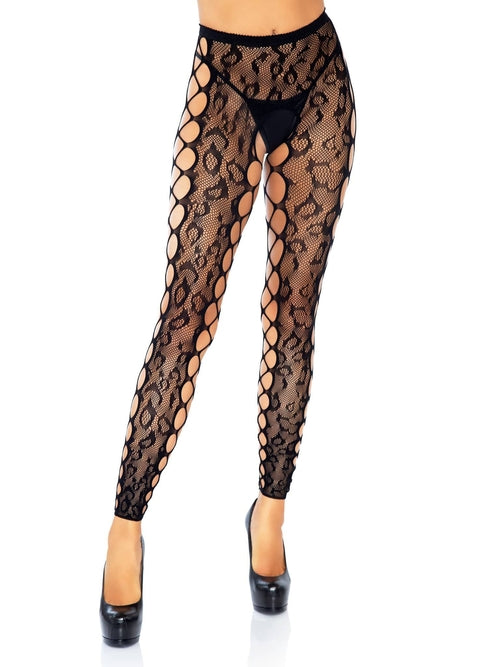 Lace Crotchless Tights