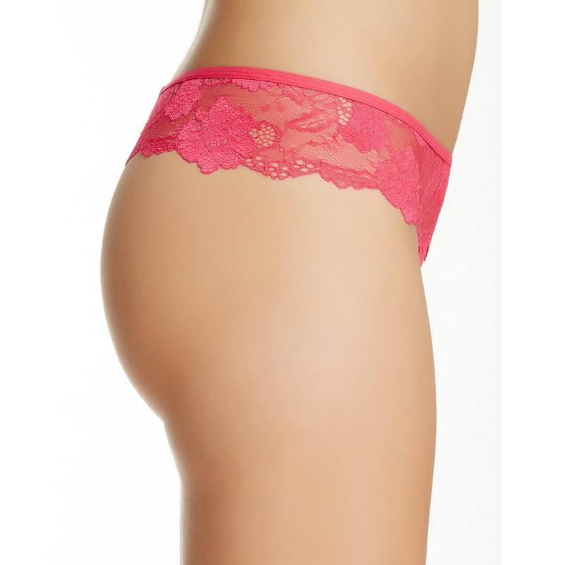 Pink Floral Lace Thong