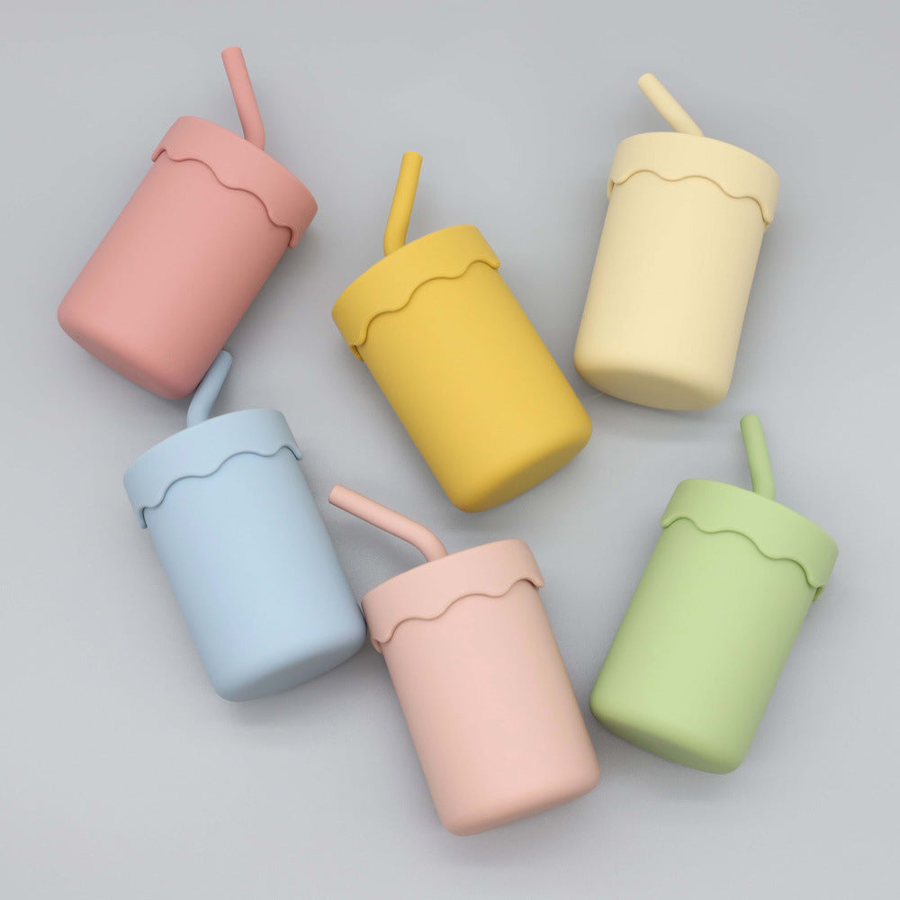 Baby Food Grade Silicone Straw Water Cup