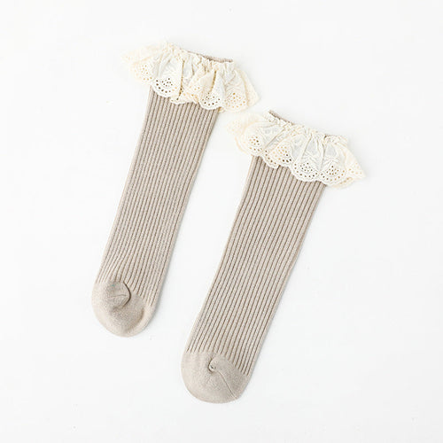 Baby Girl Mesh Patched Design Princess Socks