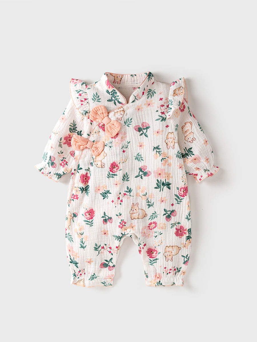 Baby Girl Chinese Style Home Clothes Romper