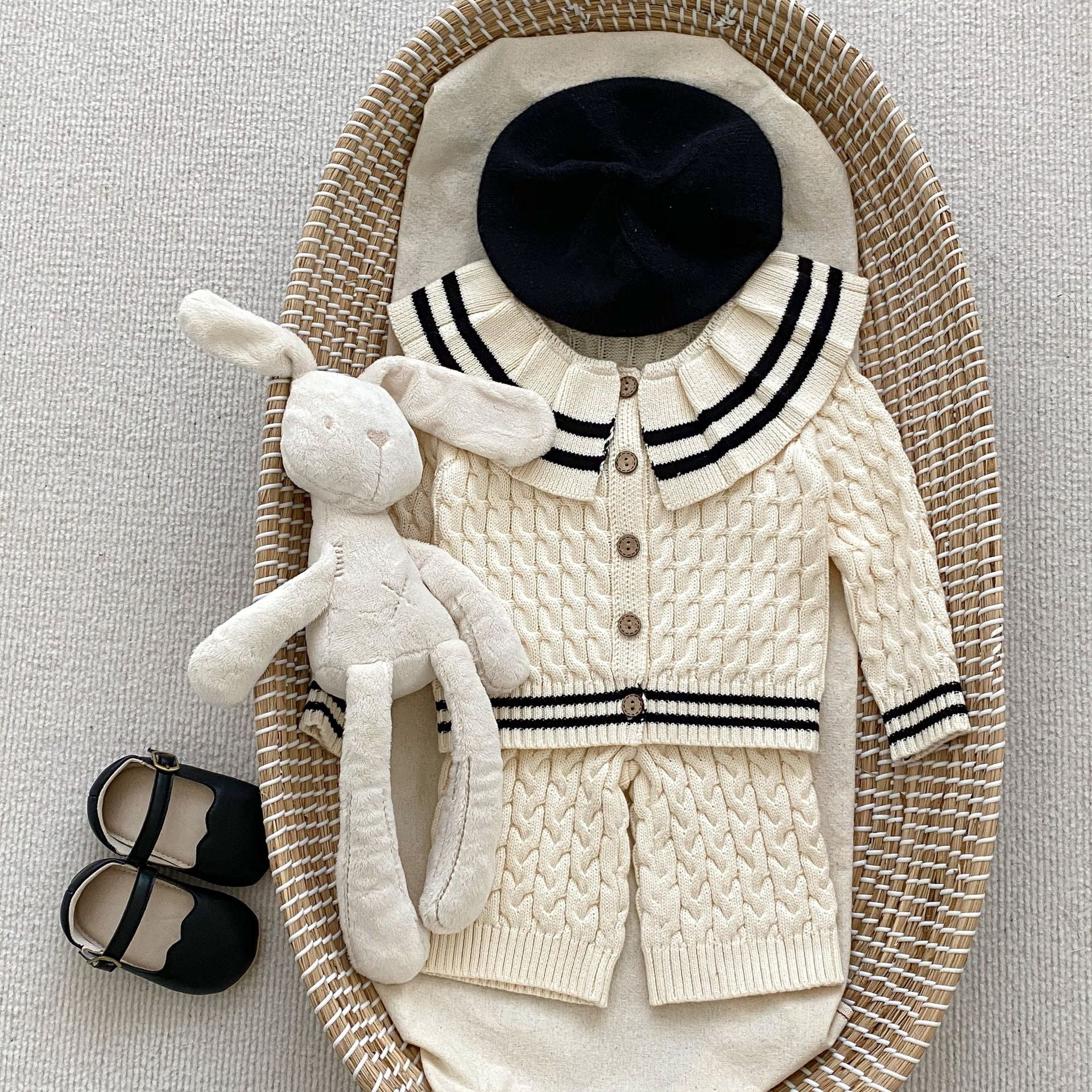 Sailor Collar Style Knitted Clothing Sets