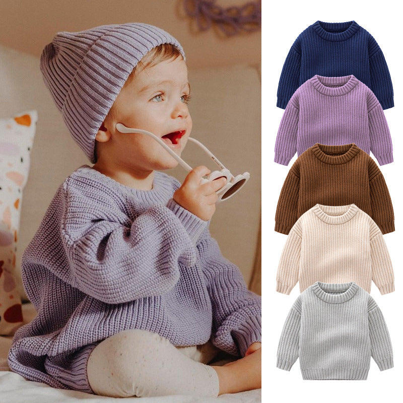 Baby Handknit Design Pullover Loose Sweater