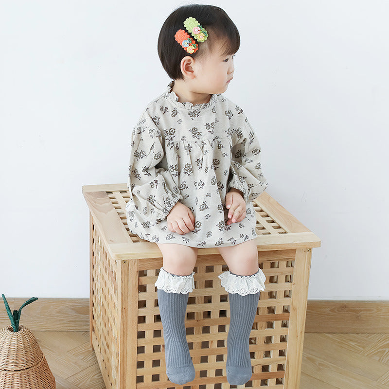 Baby Girl Mesh Patched Design Princess Socks