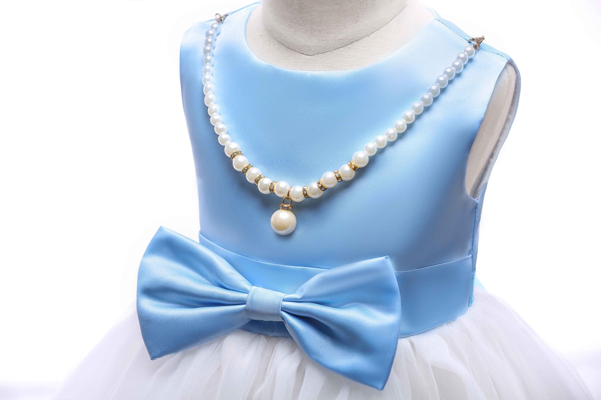 Baby Girl Flower Mesh Overlay Design Bow Tie Vest Dress Birthday